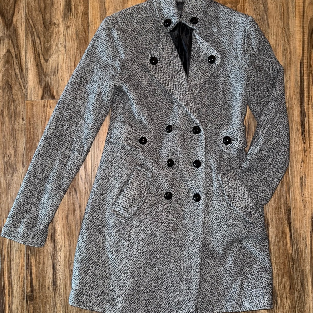 Women's Gray Double-Breasted Coat